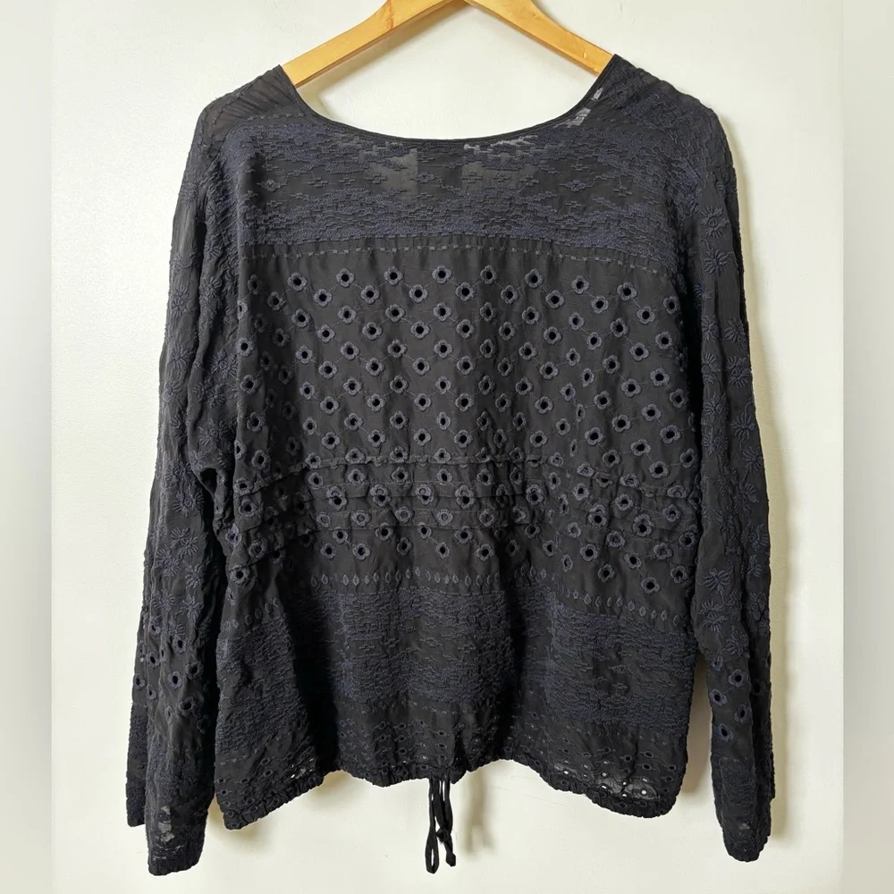 Johnny Was Eyelet Top blouse Black Size 2x - Picture 5 of 5